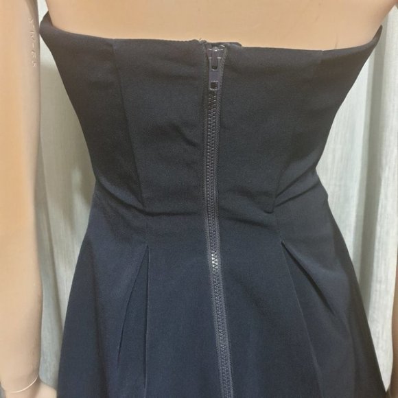 CAMEO Navy Blue Sleeveless Peplum Top AU-XS w/ Notched Neckline Zip Closure - Picture 9 of 13